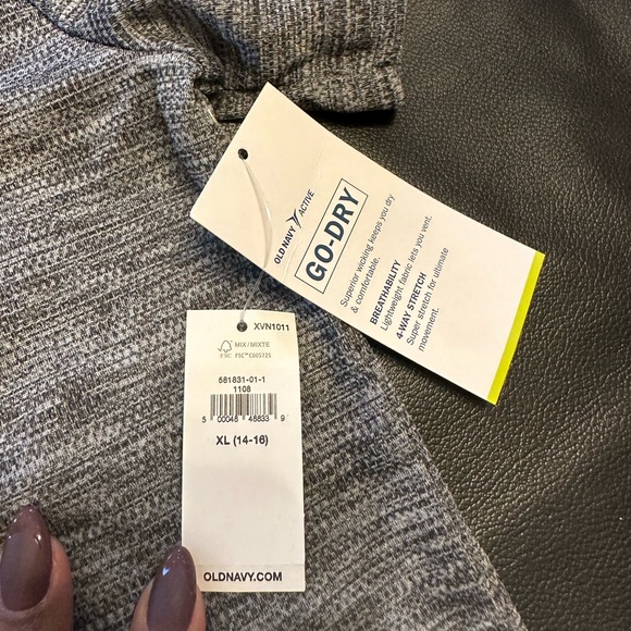 Two (2) New Old Navy Active Gray Boys Short Sleeve Shirts - Picture 3 of 3